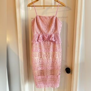 Champagne & Strawberry midi dress